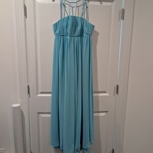 Chic Light Blue Spaghetti Strap Dress